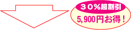 30%超割引で5,900円もお得！