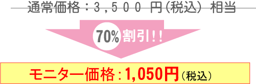 モニター価格は送料無料の1,050円
